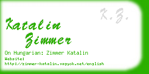 katalin zimmer business card